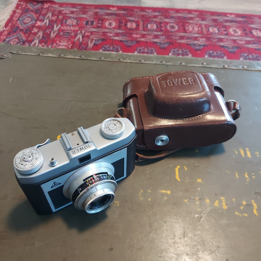 Vintage Tower Model No 50 35mm Film Camera Steinheil Munchen Cassar Lens Germany